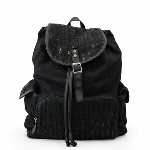 Stylish Black Sequin Drawstring/Snap Backpack